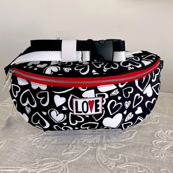 Brighton NWT Endless Love Hearts Nylon Fanny Pack/Belt Bag - Picture 3 of 15